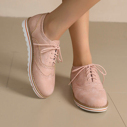 Gemma - Scarpe Derby casual in pelle scamosciata per donne