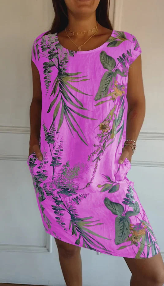 Britt – Abito stampato con scollo rotondo