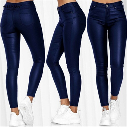 Dina – Pantaloni in pelle stretch