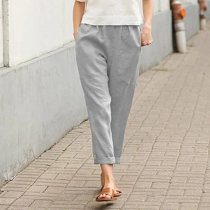 Ember - Pantaloni ampi in lino e cotone