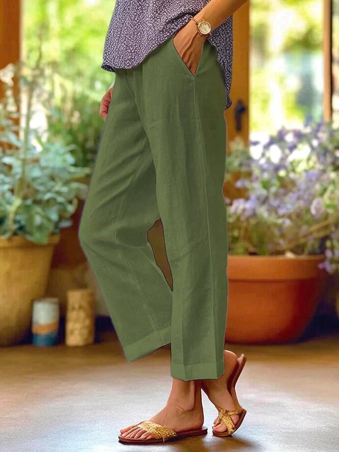 Oona - pantaloni estivi in lino da donna comodi