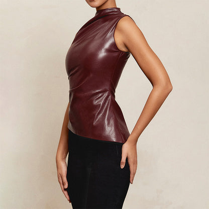 Cascadia - Gilet Cinchato in Pelle Premium