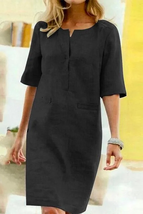 Alessandra - Vestito in Cotone e Lino con Comfort Leggero