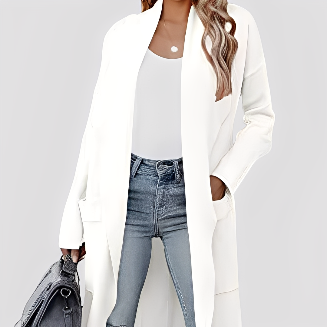 Chantal - Cardigan lungo in tweed casual per donne