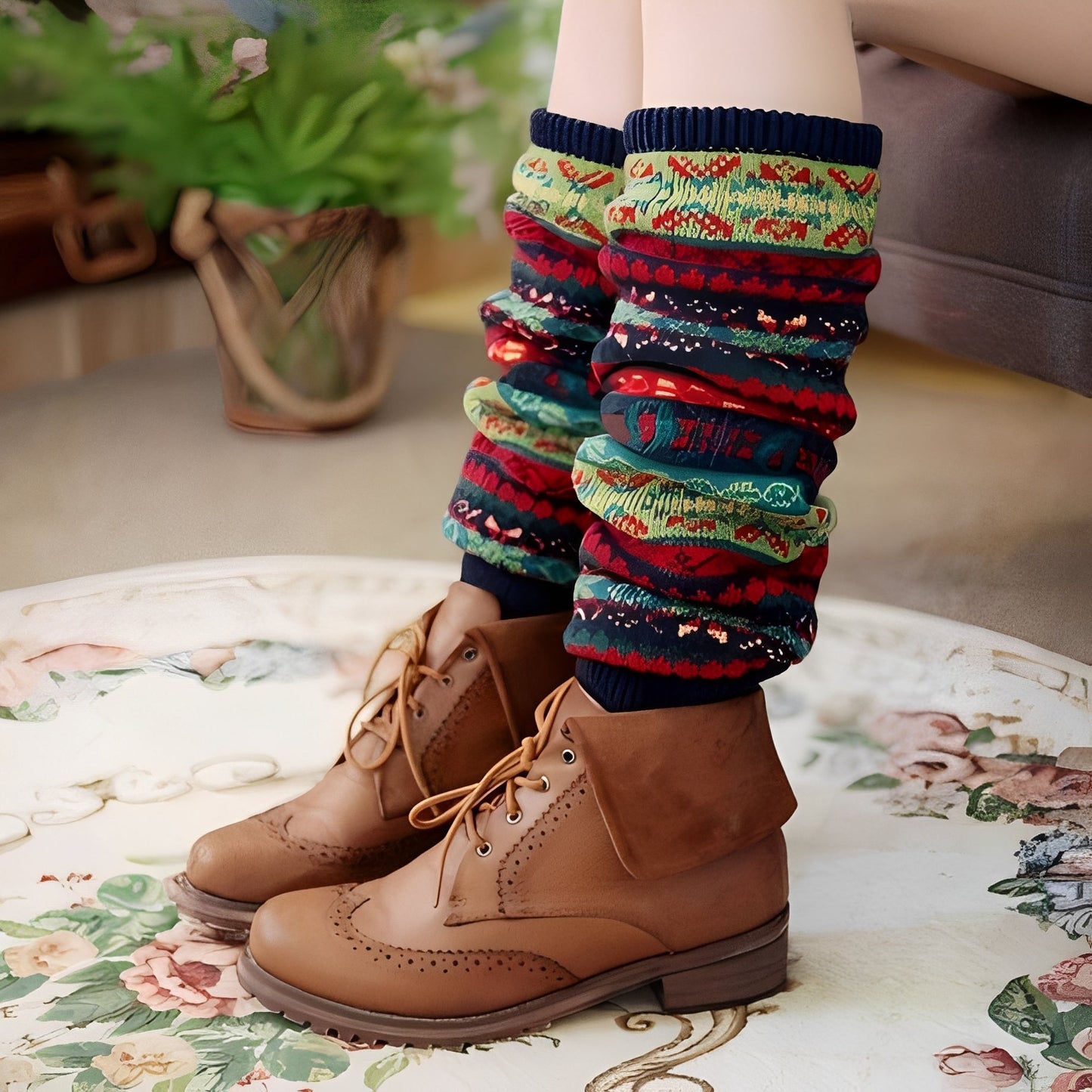 Suzanna - Calze di cotone spesse, calde e di moda per donne