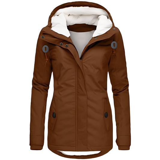 Valary - Giacca impermeabile in velluto con cappuccio per donne