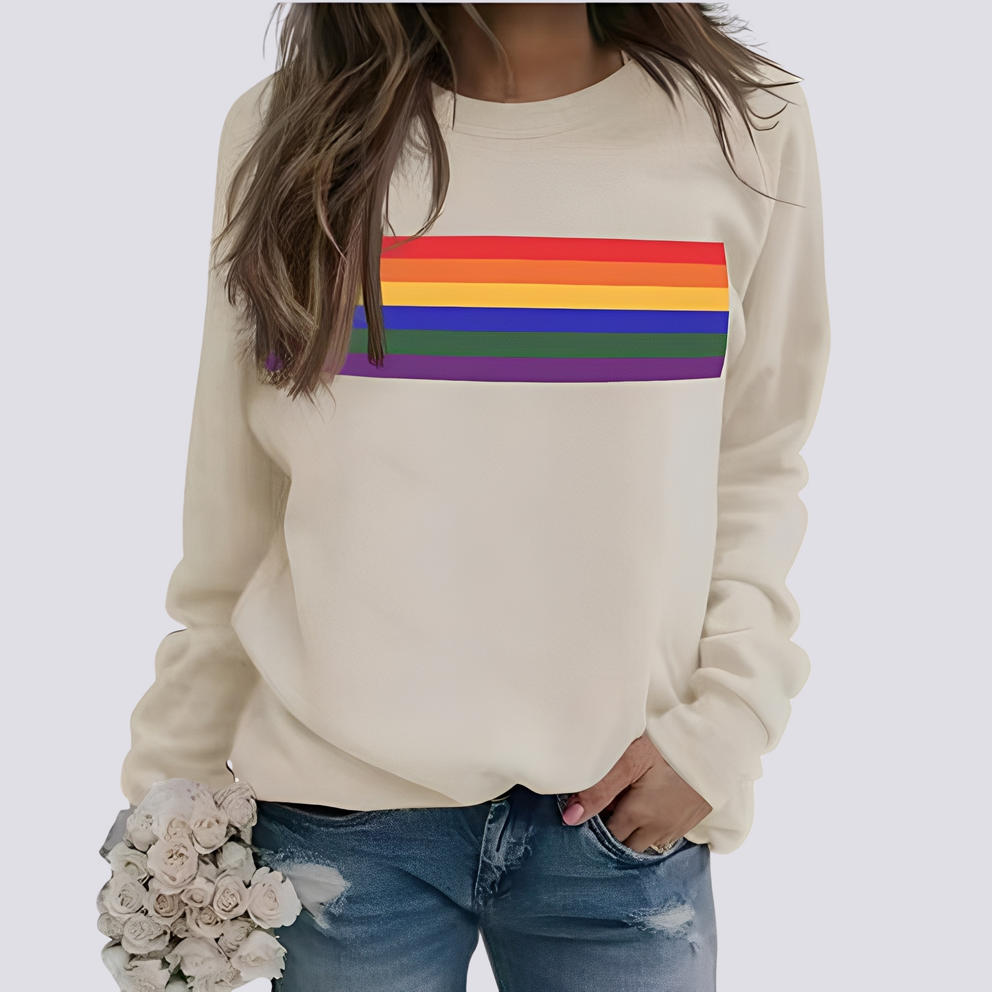 Roseann - Maglione elegante con stampa colorata per donne