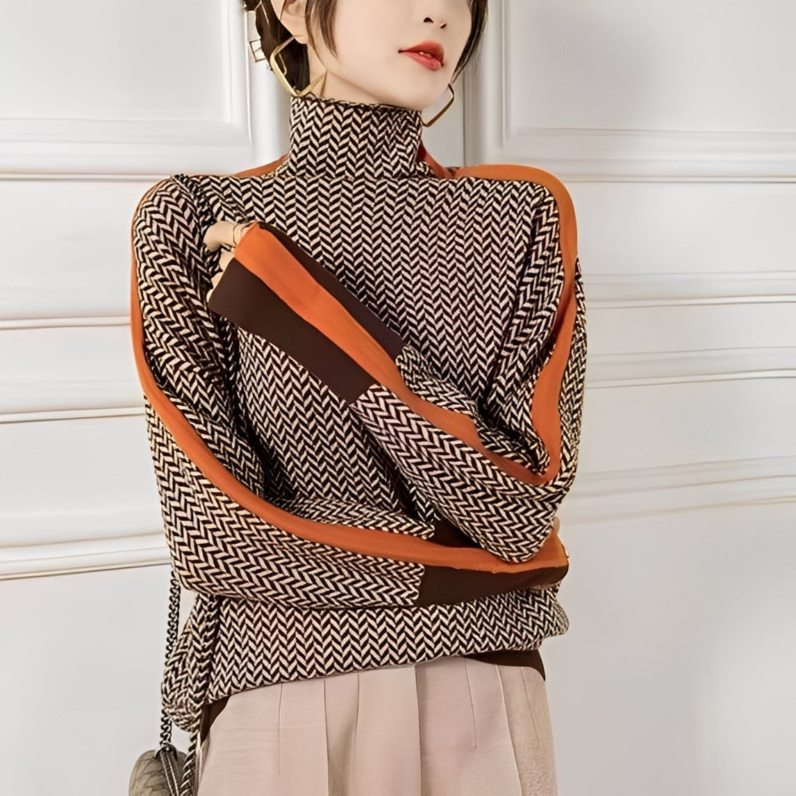 Roxanna - Maglione a righe casual con vestibilità comoda per donne