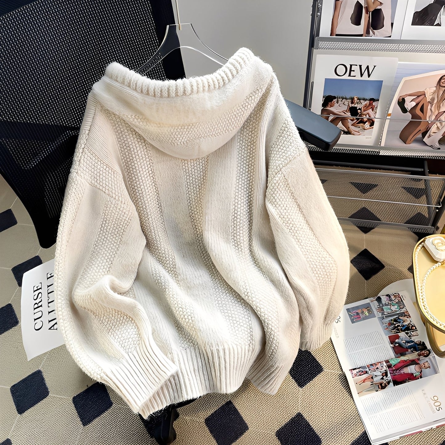 Haylee - Felpa casual con cappuccio e bottoni per donne