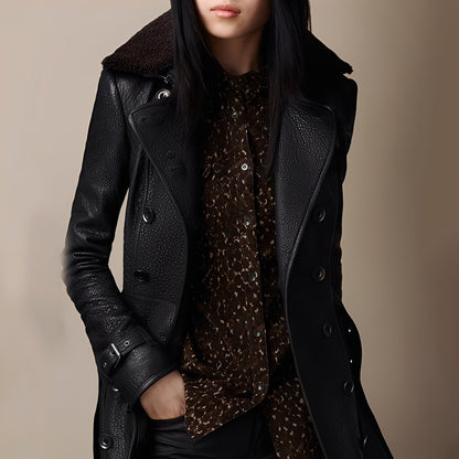 Rachael - Cappotto in pelle sintetica dal design moderno per donne