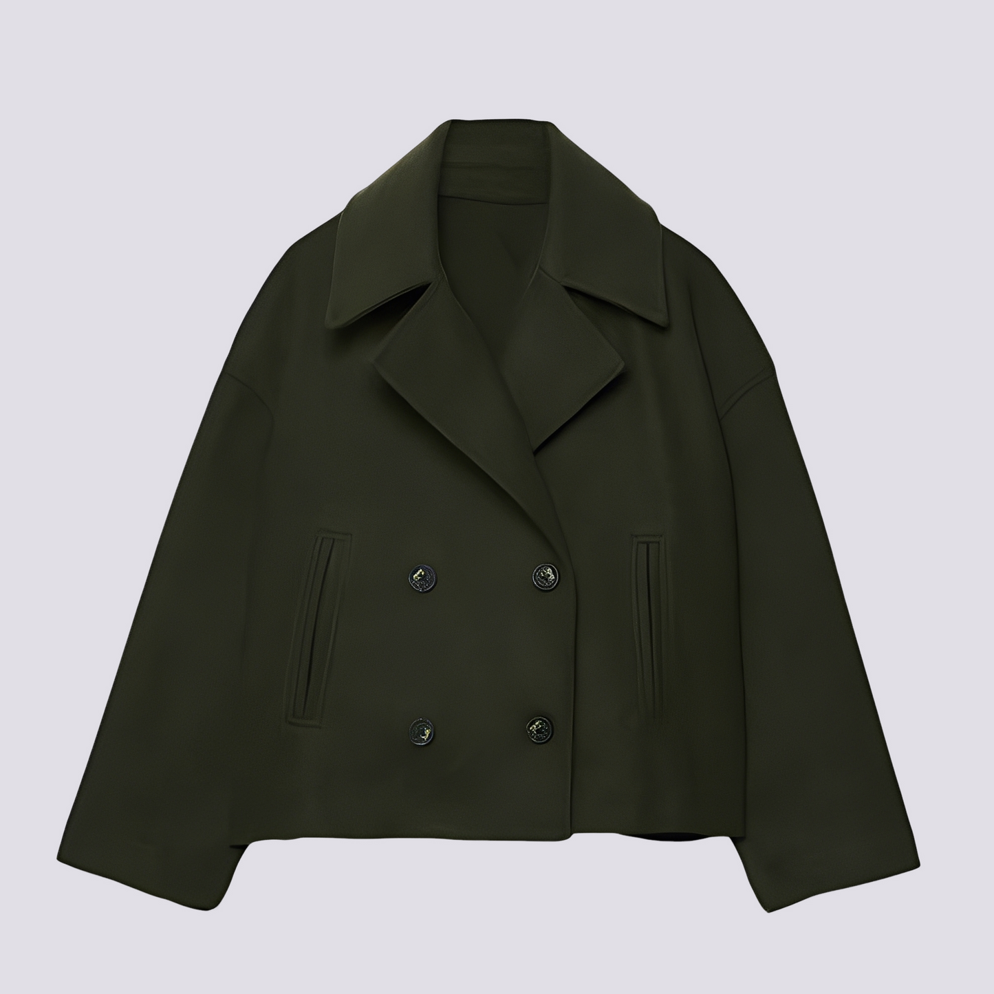 Bethney - Giacca corta di lana elegante con colletto a revers per donne