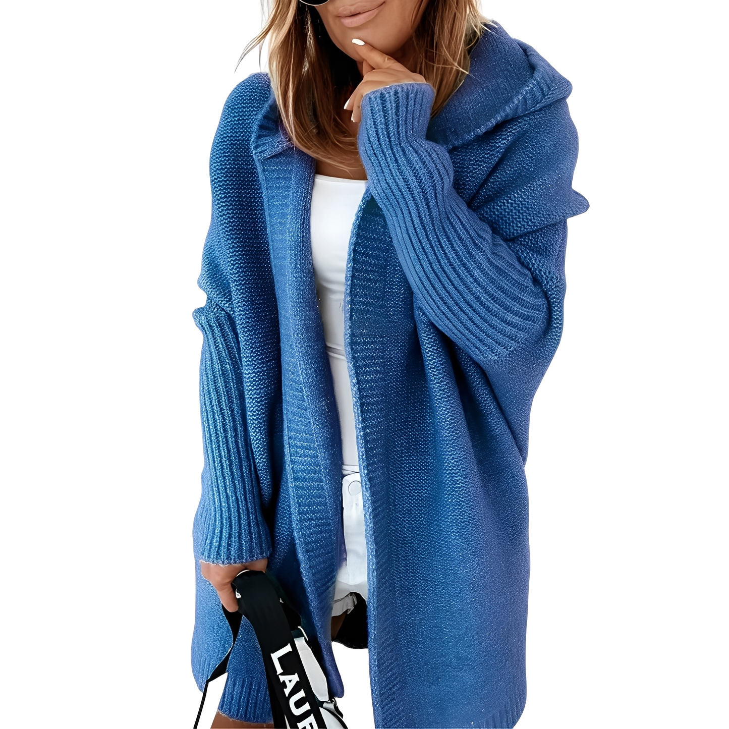 Maryellen - Cardigan a maglia con cappuccio per donne