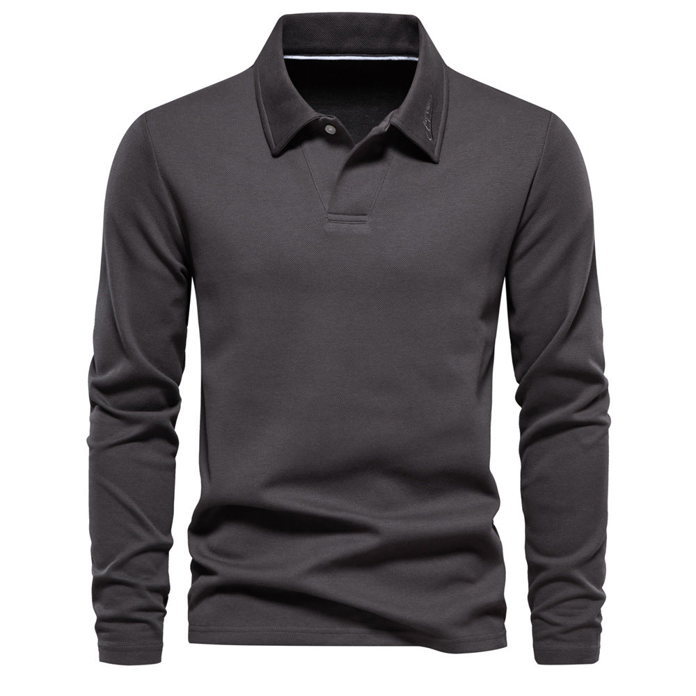 Elvin - Maglia polo a maniche lunghe per uomo, informale e formale