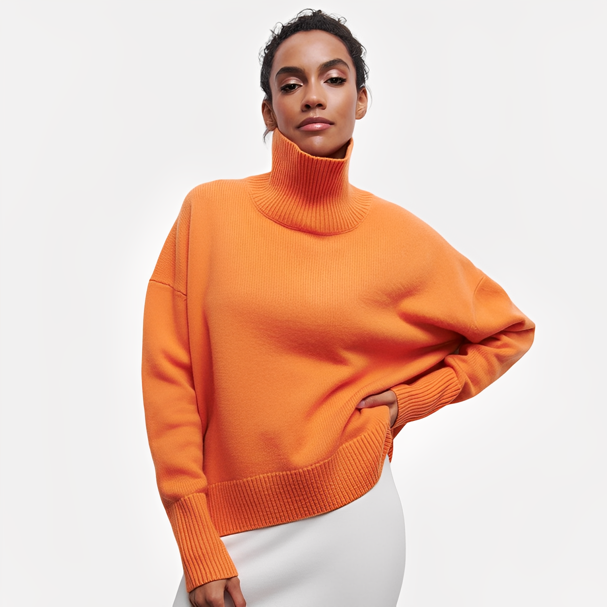 Margery - Pullover caldo con collo alto per donne
