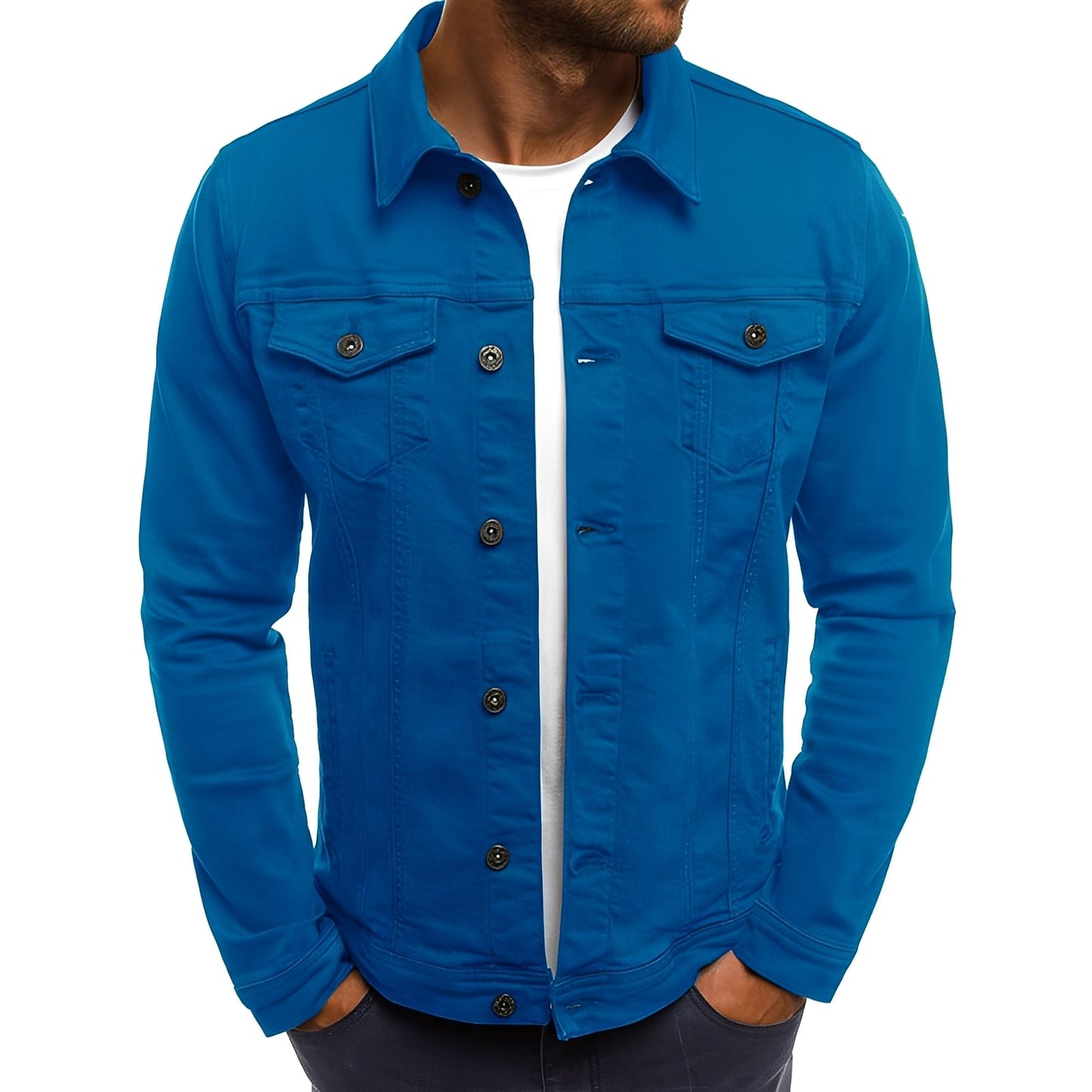 Steven - Elegante Giacca di Jeans con Tasche per Uomini