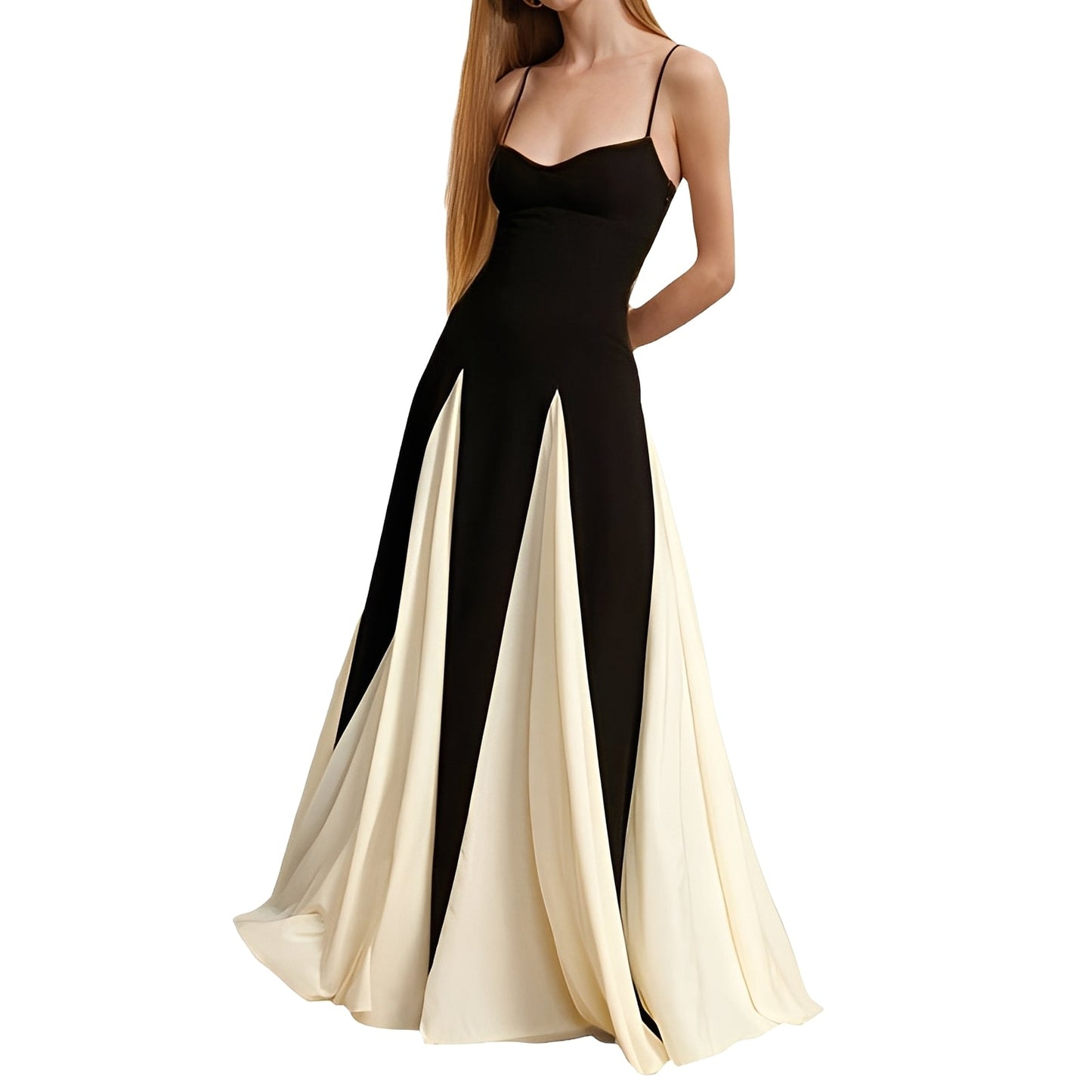 Charisse - Vestito raffinato con bordo largo a contrasto per donne