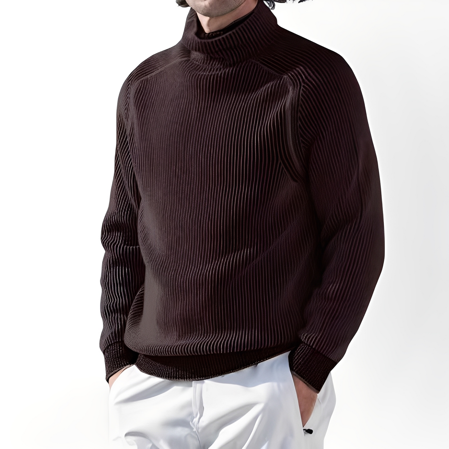 Jarrett - Maglione in cashmere informale con collo alto per uomo