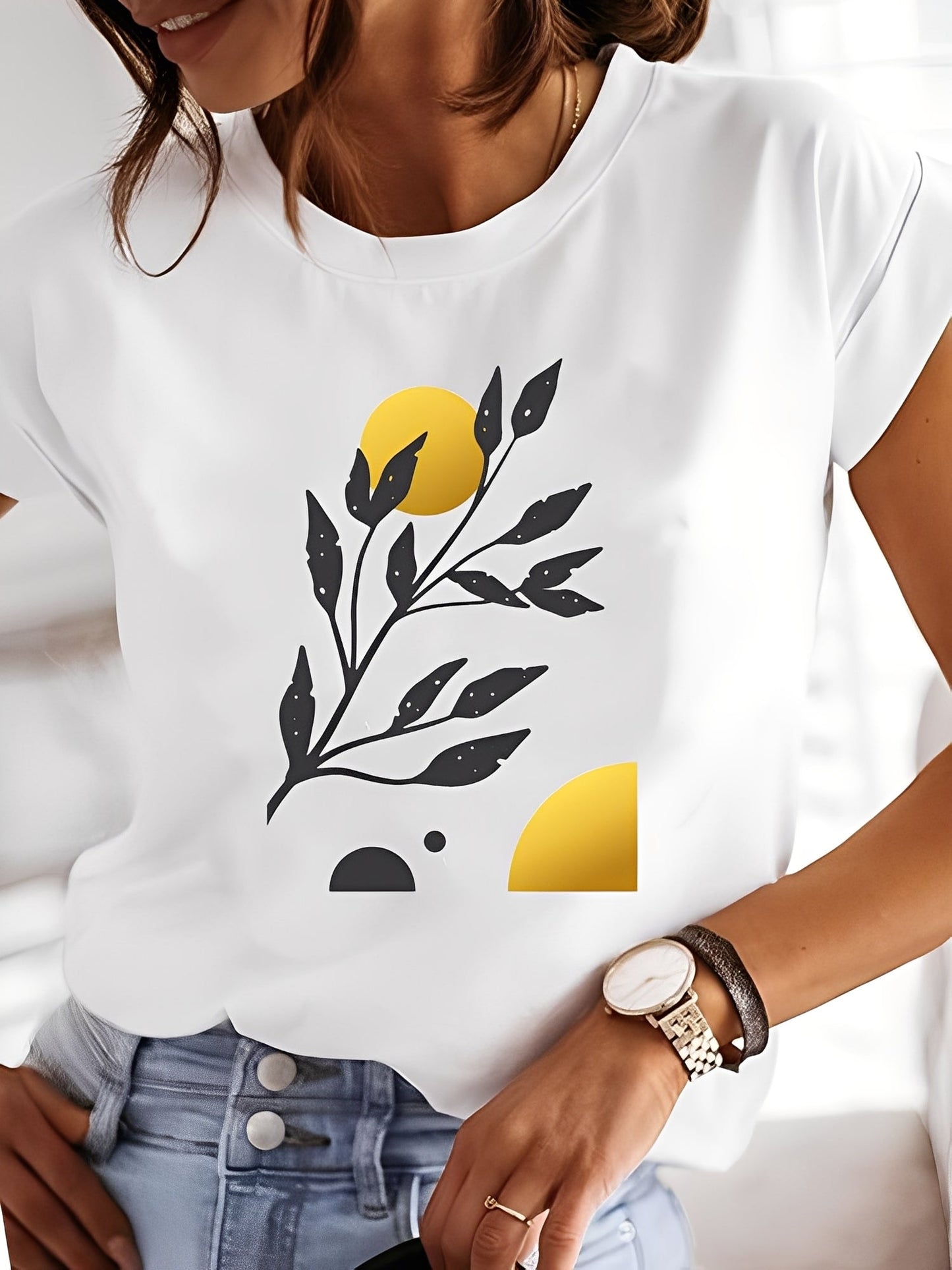 Annalise - Camicia a maniche corte per donne con stampa casuale