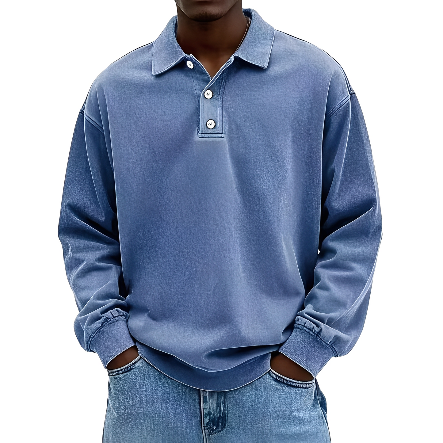 Chris - Maglietta classica e spessa a maniche lunghe da uomo