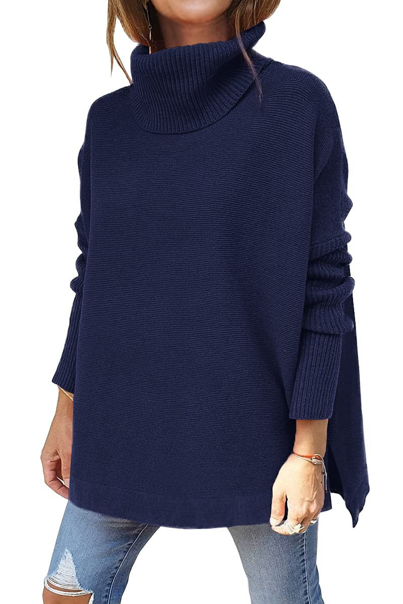 Macey - Maglione collo alto casual in lana per donne