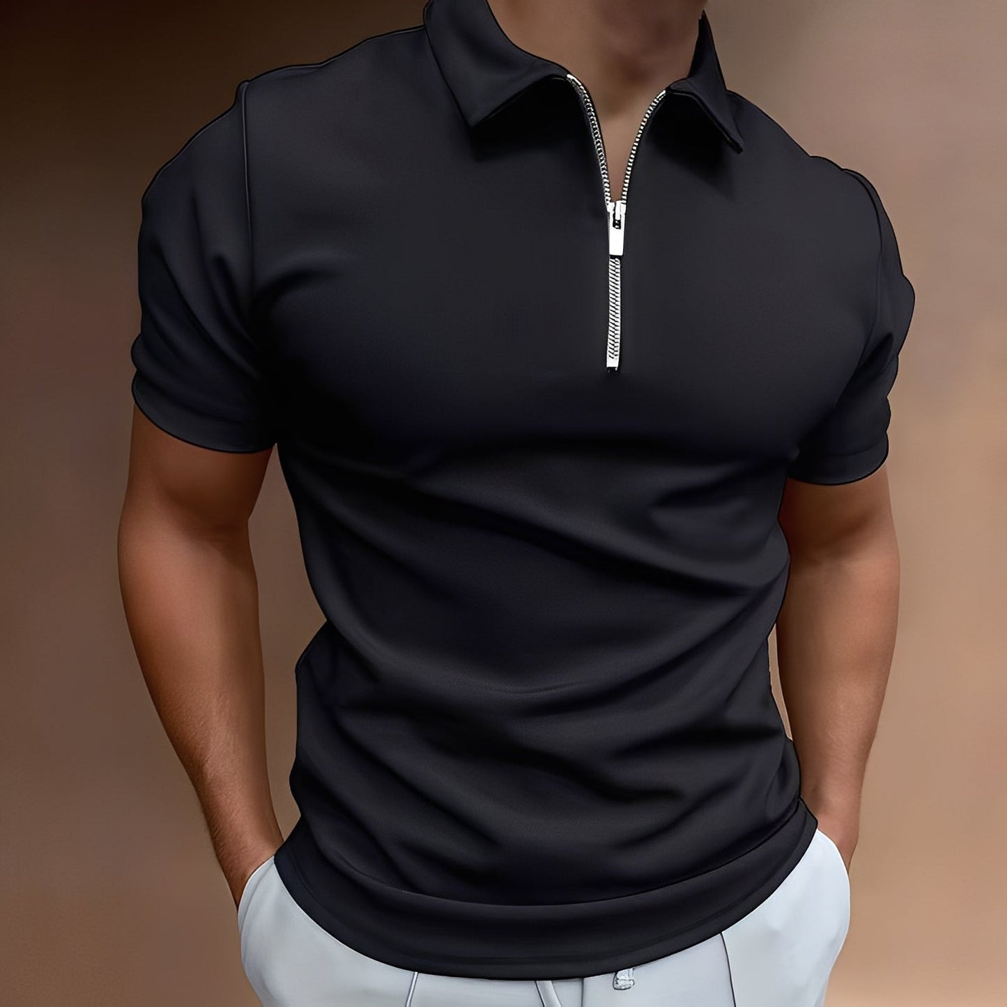 Hubert - Elegante Polo con Zip per Uomini