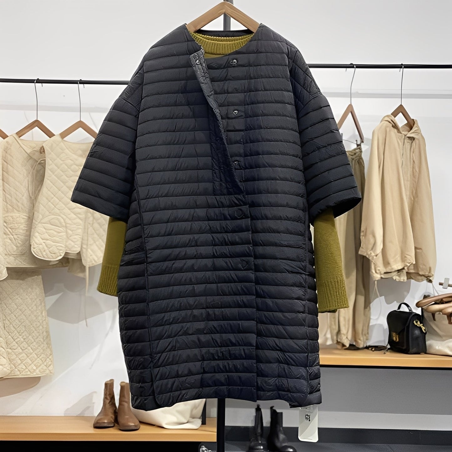 Gladys - Cappotto largo e casual con bottoni per donne