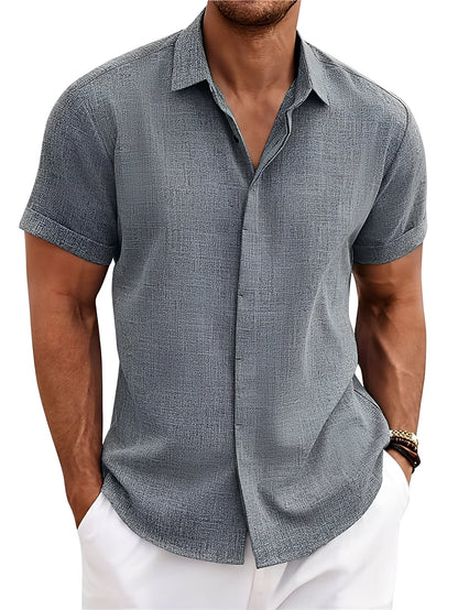 Caelum - Camicia uomo semplice e casual a maniche corte