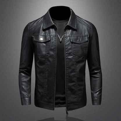 Nelson - Giacca in pelle biker casual per uomini