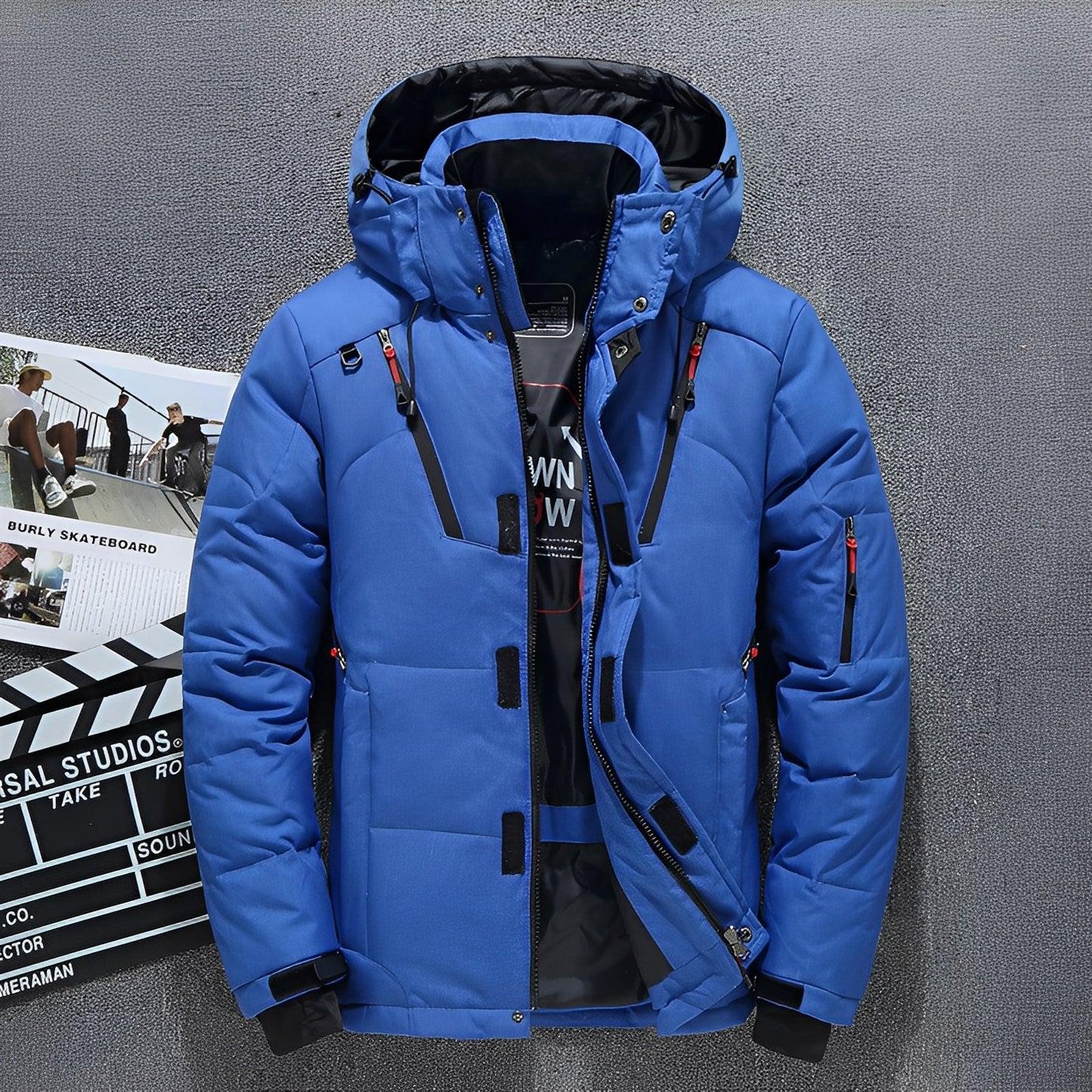 Damian - Giacca contemporanea con cappuccio e molte tasche per uomo