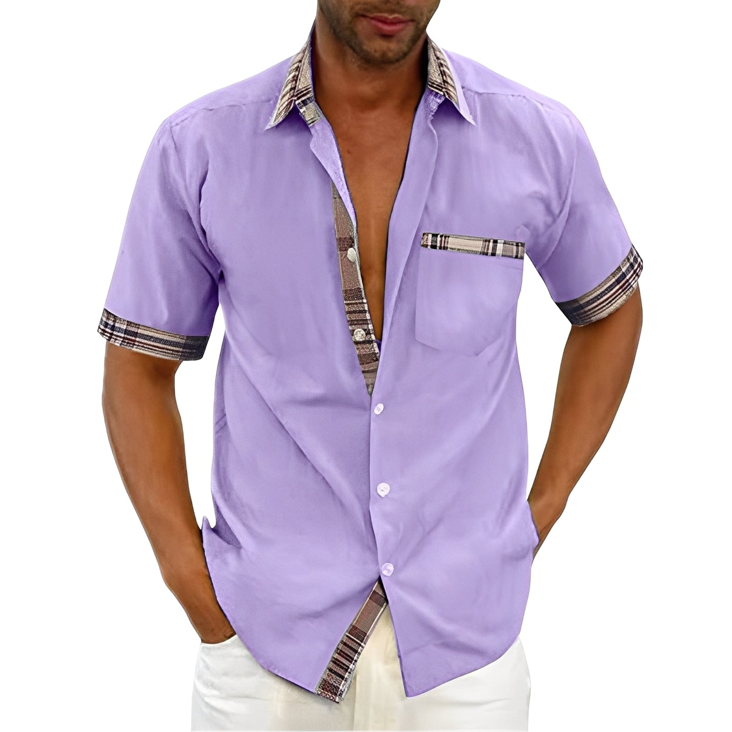 Marvin - Camicia Casual a Maniche Corte per Uomini