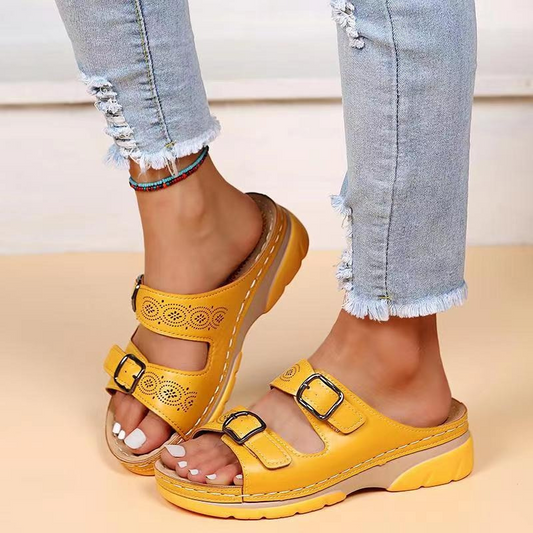 Ariella - Sandali ortopedici casual con zeppa per donna