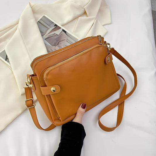 Michaela - Classica Borsa a Tracolla in Pelle per Donne