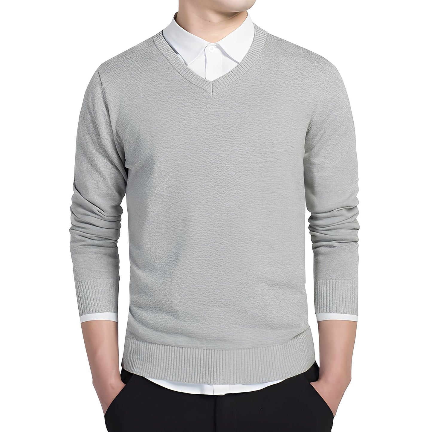 Tom - Pullover a collo V in cashmere per uomo