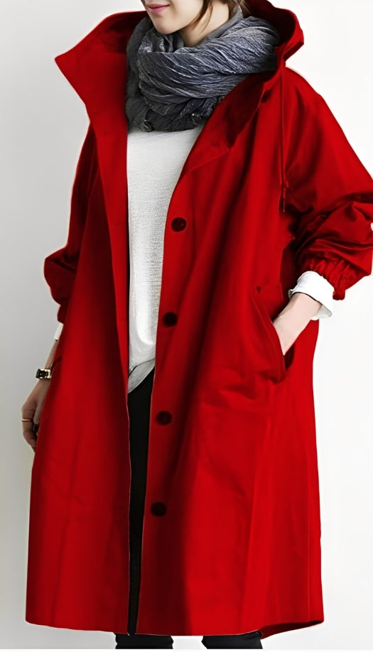 Alicia - Trench-coat da donna con cappuccio