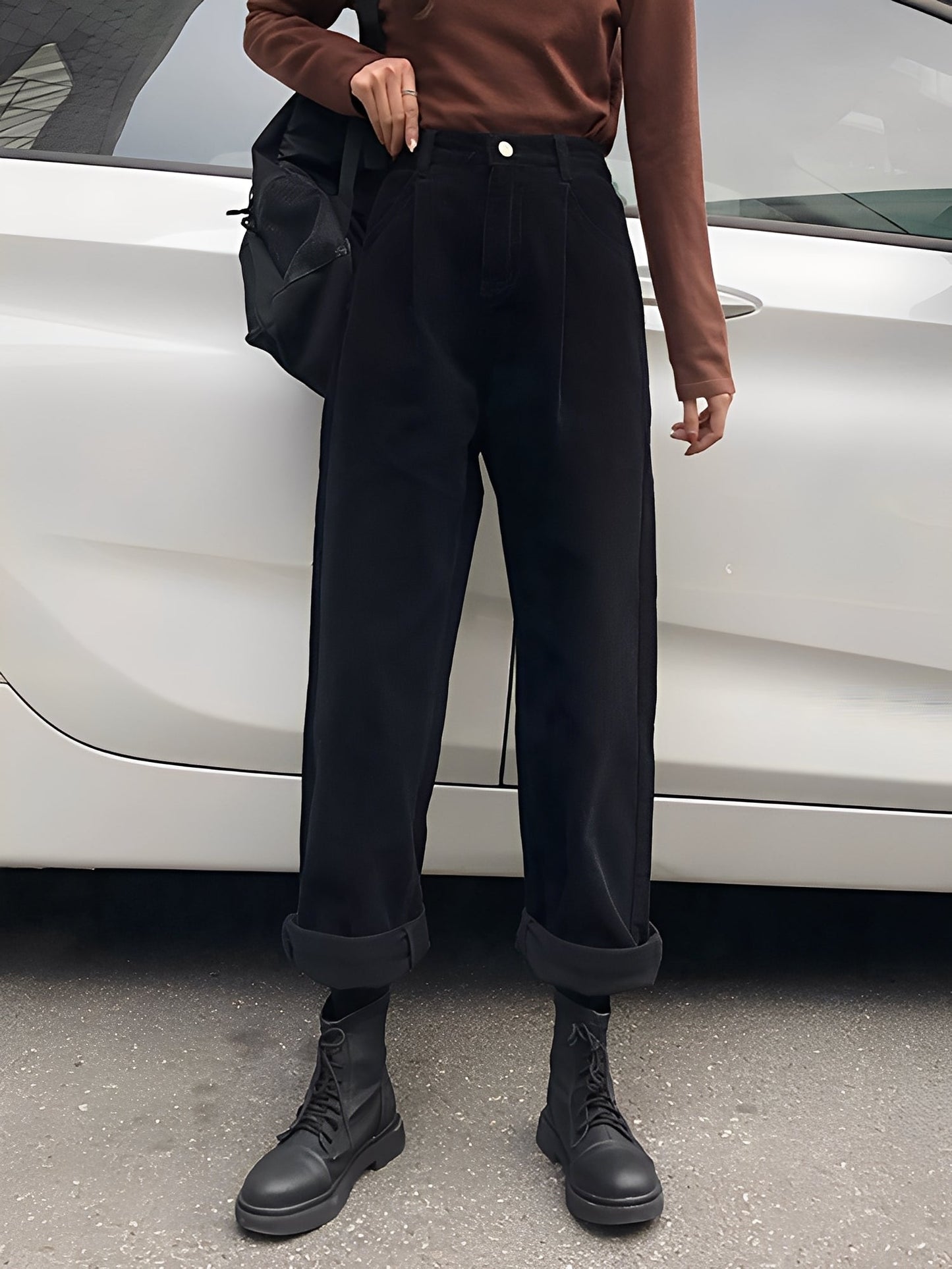 Shelbie - Classici pantaloni da donna a gamba larga in velluto a coste