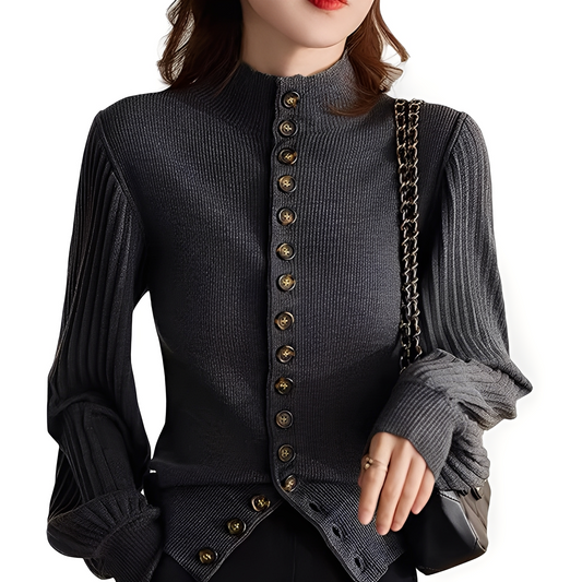 Adelyn - Maglia casual con maniche a lanterna per donne