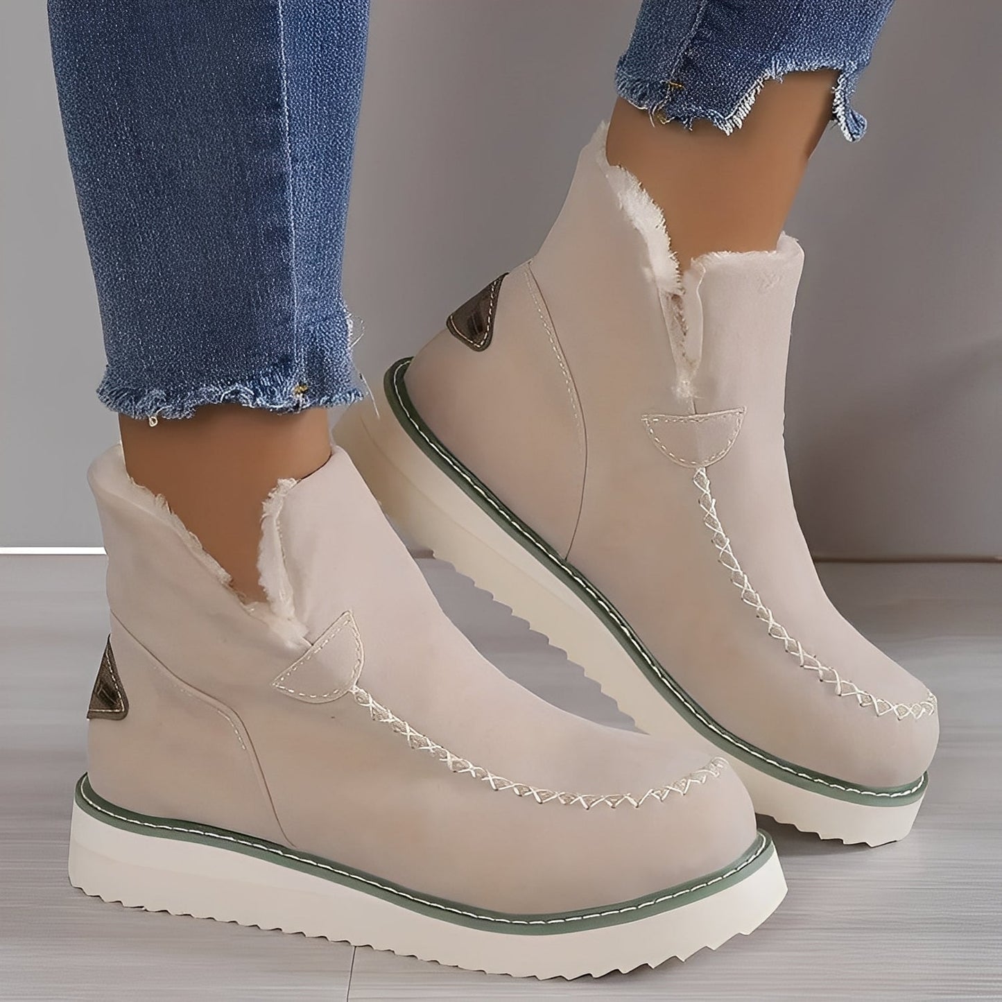 Ashlee - Stivali invernali caldi con zeppa per donne