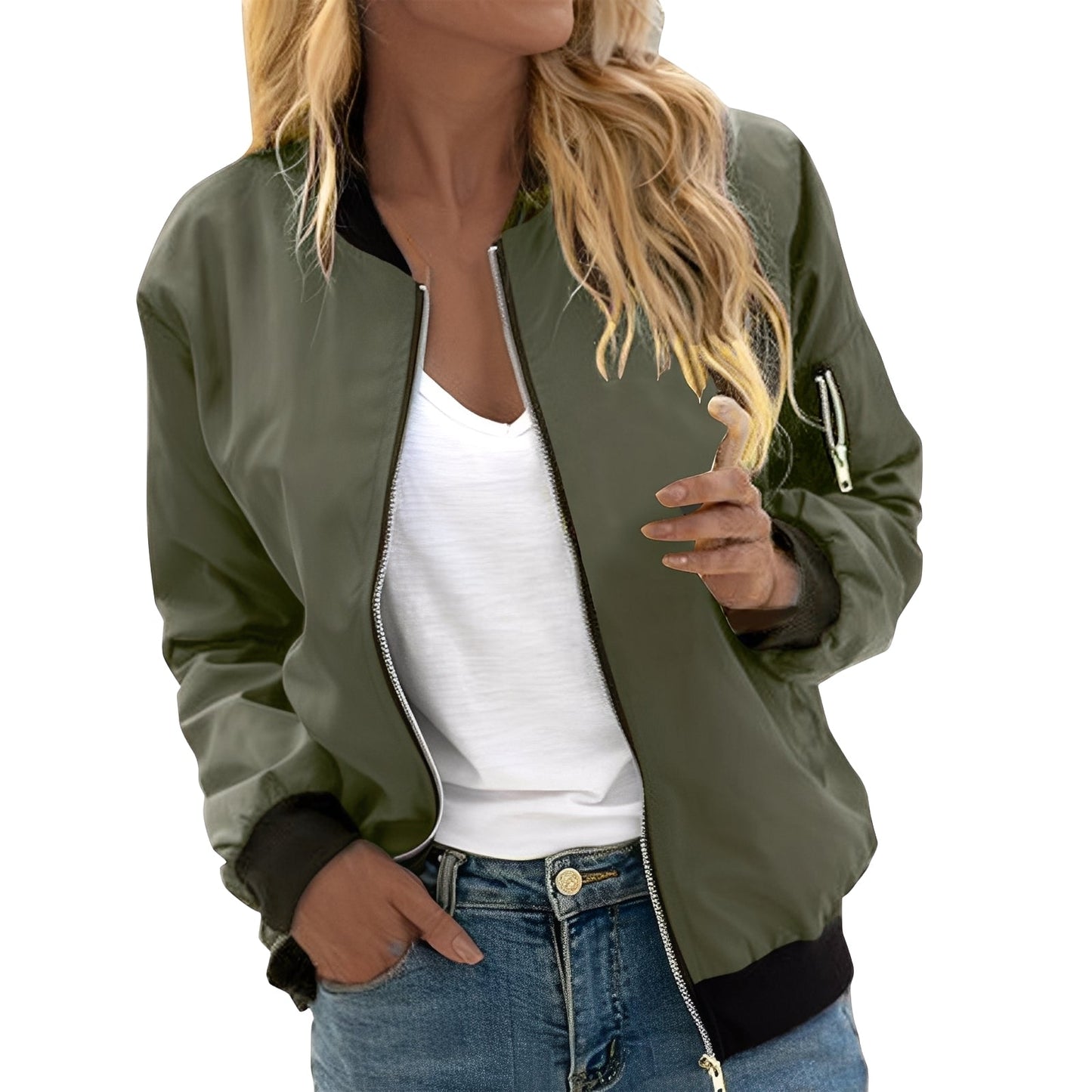 Shirlee - Giacca bomber casual in stile vintage per donne