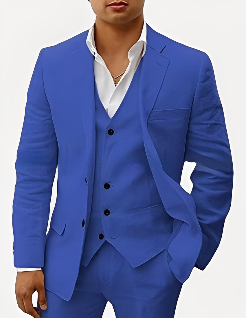 Beckham - Raffinato completo tre pezzi in lino per uomo