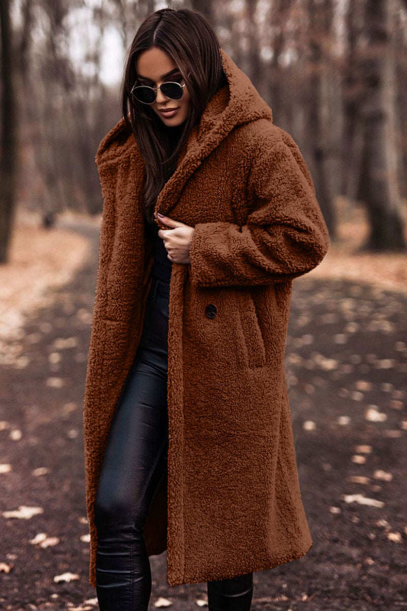 Yancy - Stile lungo Cappotto in Peluche per donne