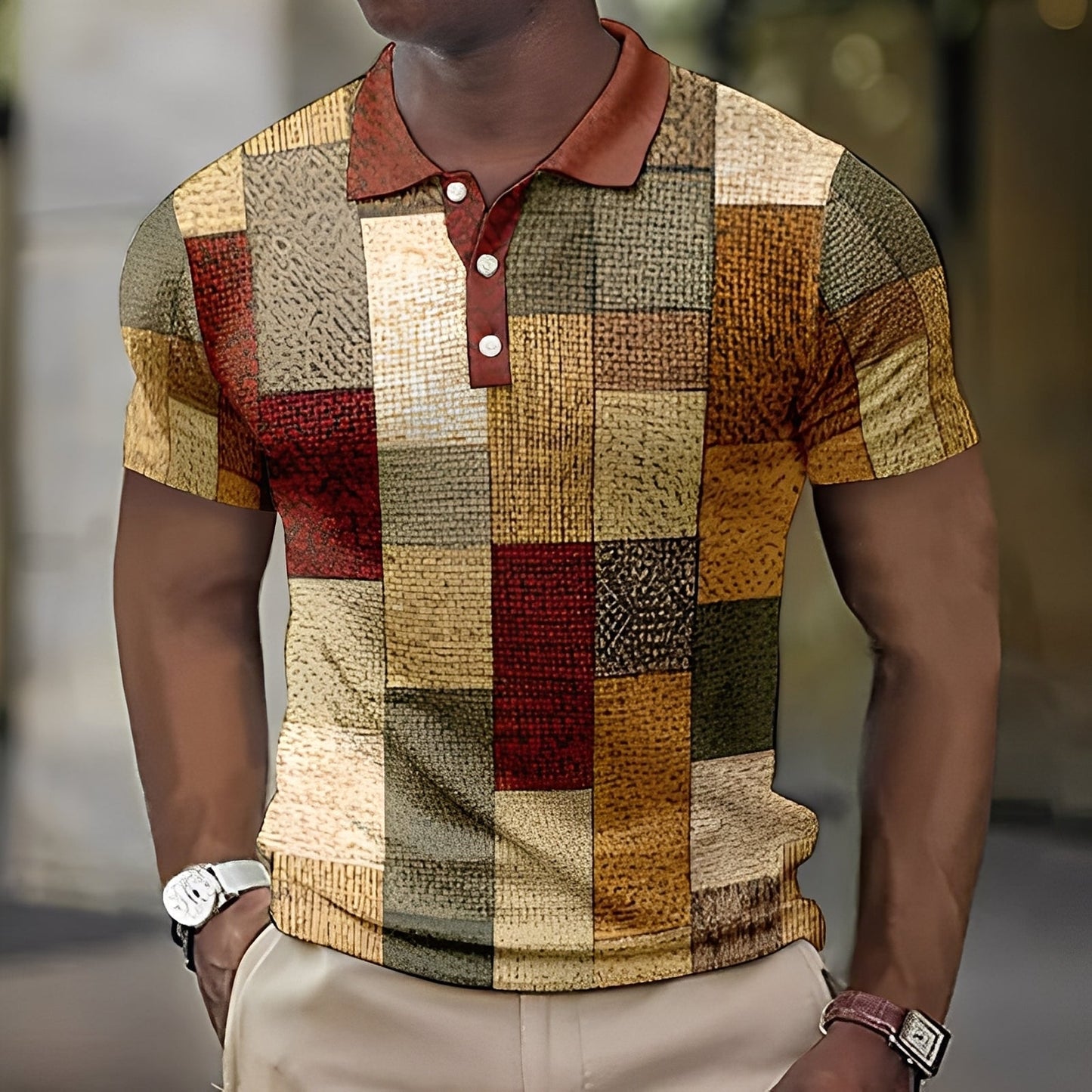 Reginald - Polo elegante e multicolore da uomo
