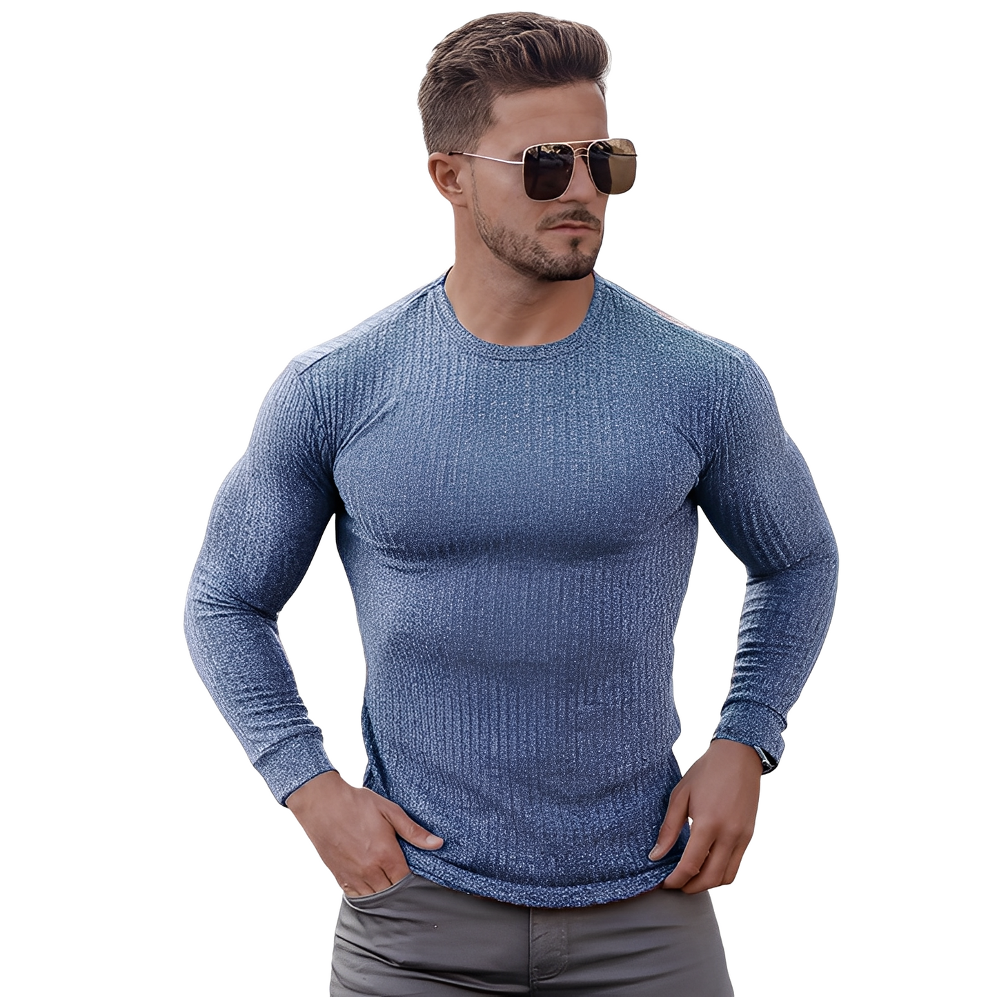 Wynne - Maglione semplice e aderente per uomo