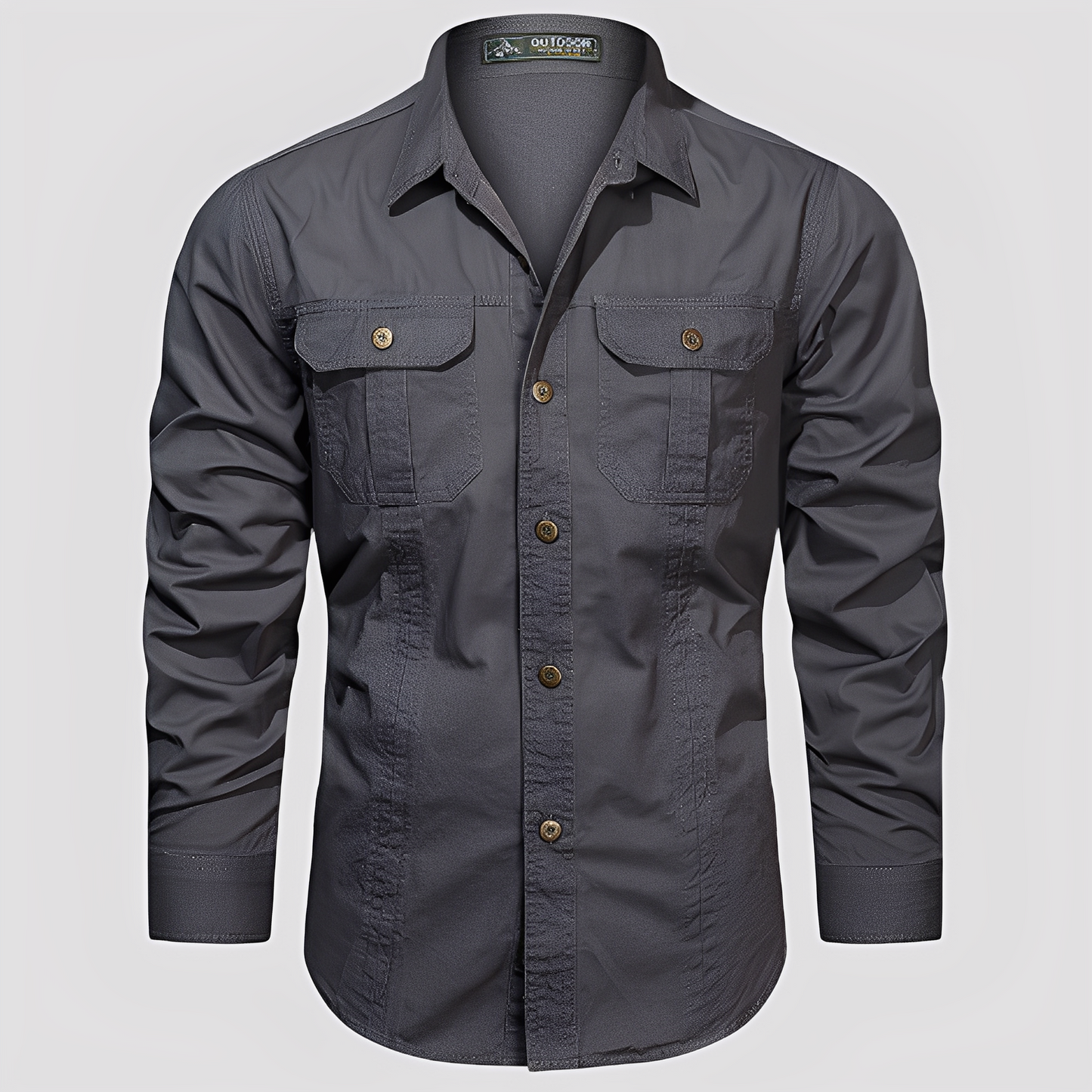 Ranulph - Camicia Cargo da Uomo con Maniche Lunghe, Stile Casual