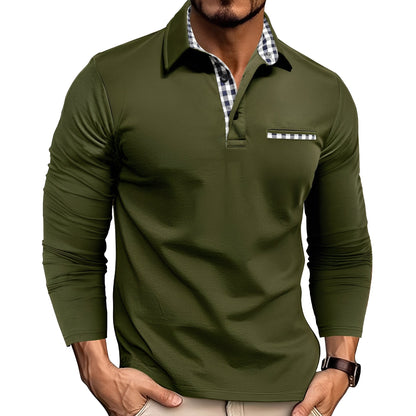 Charel - Polo da uomo eleganti a maniche lunghe