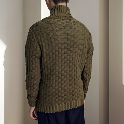 Branson - Pullover casual tricoté à col montant pour homme