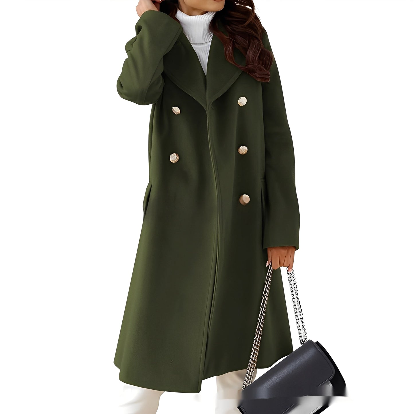 Amanda - Raffinato cappotto doppiopetto da donna