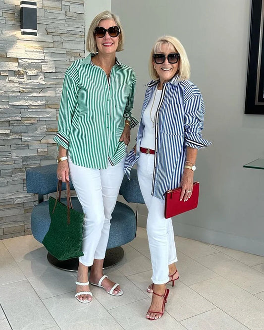Yola - Camicia Button-Up a Strisce Moderne