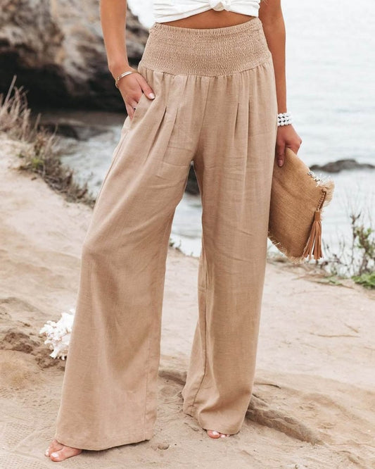 Quinley - Pantaloni Elasticizzati in Lino