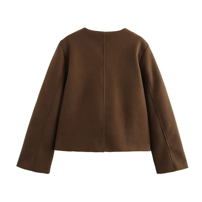 CozyChic - Il Cappotto in Lana Definitivo con Collo Quadrato