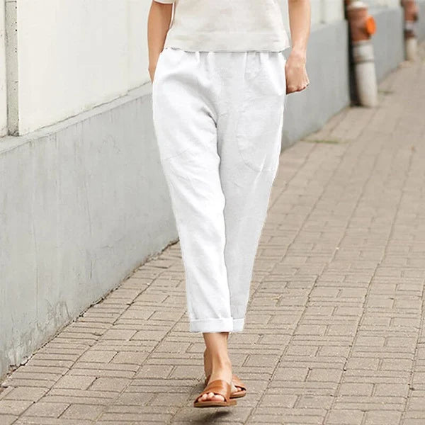 Ember - Pantaloni ampi in lino e cotone